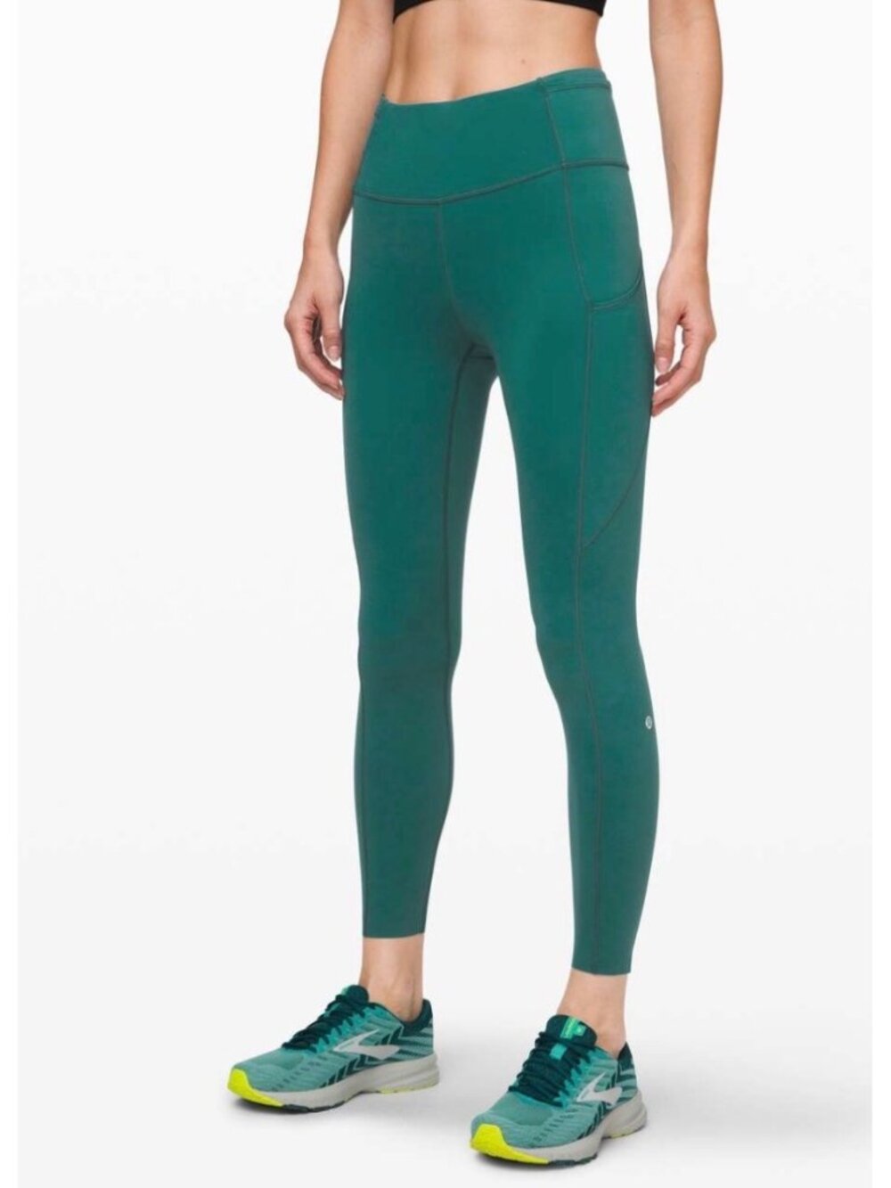 Lululemon Fast and Free Tight Teal Laguna 25" Non-Reflective Nulux 4 Gym Workout